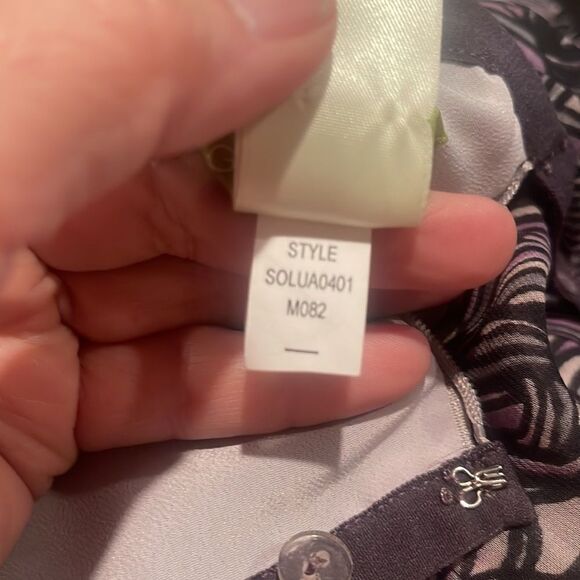 Sigrid Olsen Gray Lavender Abstract Print Plus Size Flowy Midi Skirt Sz 20W - Picture 8 of 8